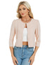 Damen 3⁄4-Ärmel Jacke | Open-Front Blazer mit Knopfdetail